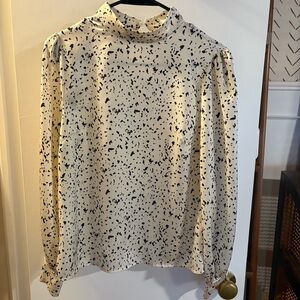 Bohme | Button Neck Long Sleeve Blouse